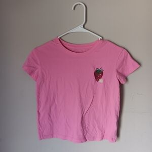 Pink Kids T-Shirt with Strawberry Patch